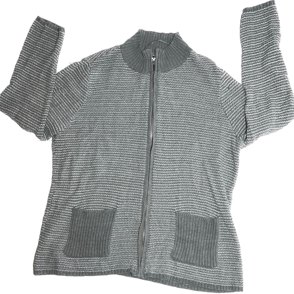 Karen Scott Grey Zip Sweater Women’s Extra Large
